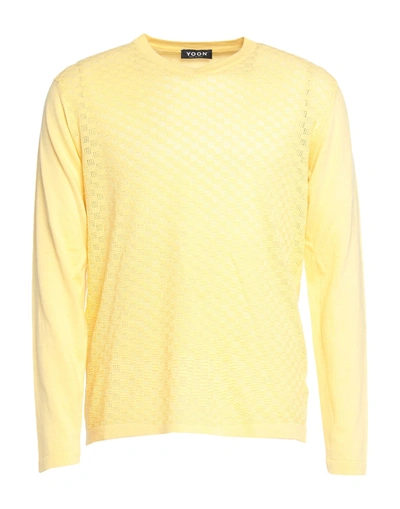 Shop Yoon Man Sweater Yellow Size 42 Cotton