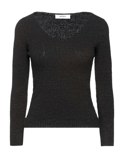 Shop Alpha Studio Woman Sweater Dark Brown Size 8 Polyamide, Cotton, Viscose, Elastane