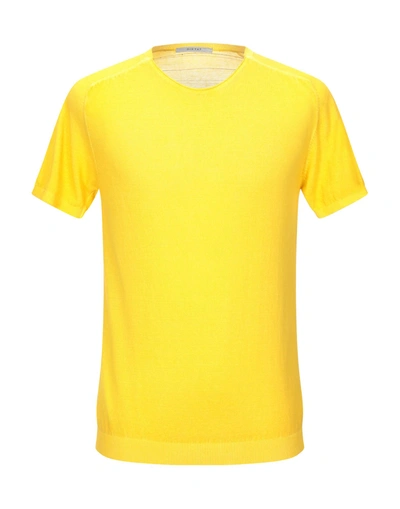 Shop Diktat Man Sweater Yellow Size Xl Cotton