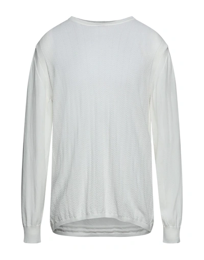Shop Paolo Pecora Man Sweater White Size Xxl Cotton, Polyamide