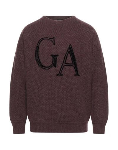 Shop Giorgio Armani Man Sweater Rust Size 38 Virgin Wool, Cashmere In Red