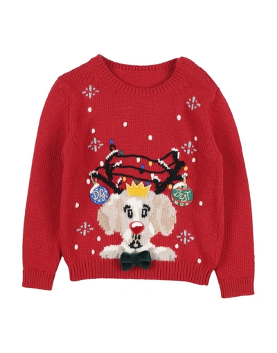 Shop Dolce & Gabbana Newborn Boy Sweater Red Size 3 Virgin Wool, Cashmere, Cotton, Polyester, Viscose