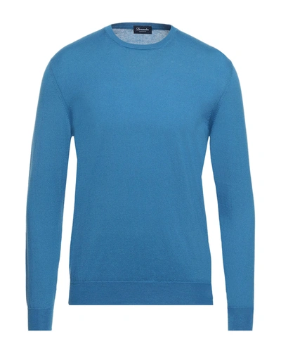 Shop Drumohr Man Sweater Blue Size 44 Cotton, Cashmere