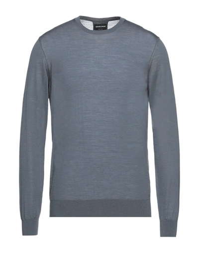 Shop Giorgio Armani Man Sweater Grey Size 38 Virgin Wool