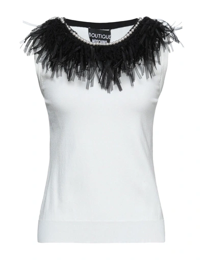 Shop Boutique Moschino Woman Sweater White Size 12 Viscose, Polyamide