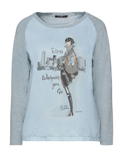 Shop Yes Zee By Essenza Sweaters In Sky Blue