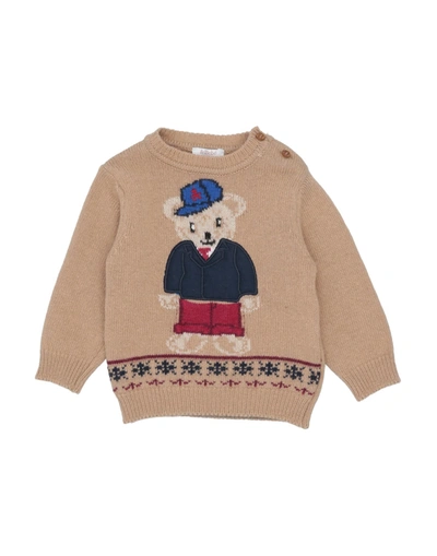 Shop Le Bebé Newborn Boy Sweater Camel Size 3 Viscose, Merino Wool, Polyamide, Cashmere In Beige