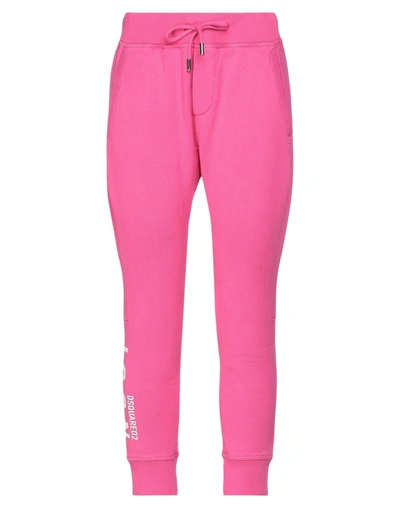Shop Dsquared2 Woman Pants Fuchsia Size S Cotton, Elastane In Pink