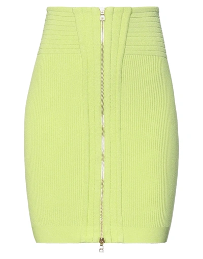 Shop Balmain Mini Skirts In Acid Green