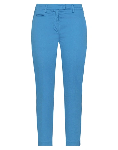 Shop Dondup Woman Pants Azure Size 26 Cotton, Elastane In Blue