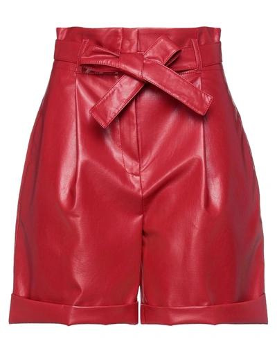 Shop Philosophy Di Lorenzo Serafini Woman Shorts & Bermuda Shorts Red Size 4 Viscose, Polyurethane Resin
