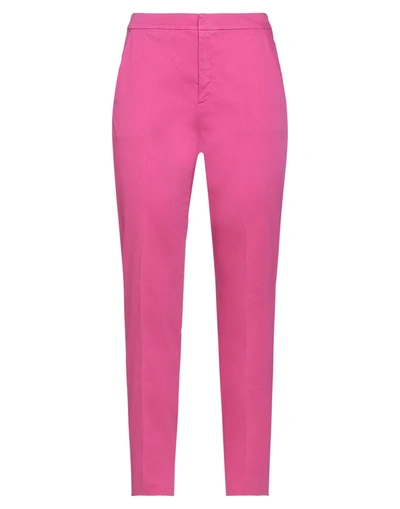 Shop Barba Napoli Woman Pants Fuchsia Size 8 Cotton, Elastane In Pink
