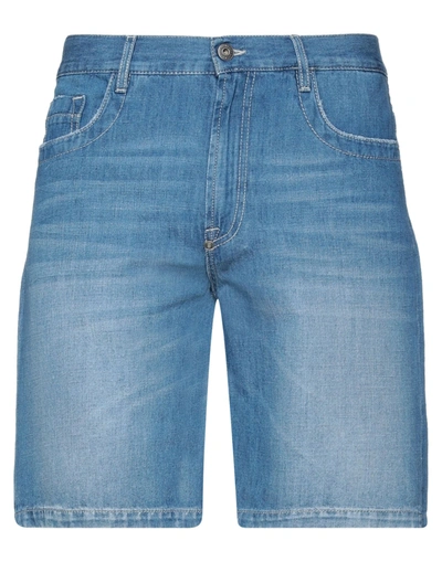 Shop Bikkembergs Man Denim Shorts Blue Size 34 Cotton, Linen
