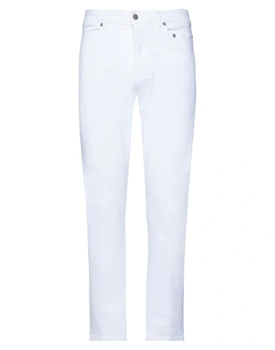 Shop Brian Dales Man Jeans White Size 34 Cotton, Elastane
