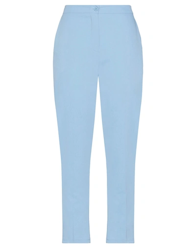 Shop Motel Woman Pants Sky Blue Size S Polyester, Viscose, Elastane