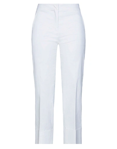 Shop Boutique Moschino Woman Pants White Size 2 Cotton, Elastane