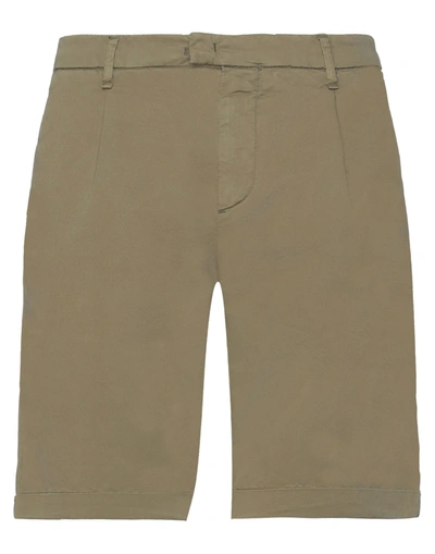 Shop Perfection Man Shorts & Bermuda Shorts Military Green Size 38 Cotton, Elastane