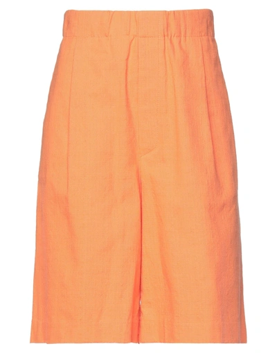 Shop Ottod'ame Woman Shorts & Bermuda Shorts Orange Size 2 Cotton
