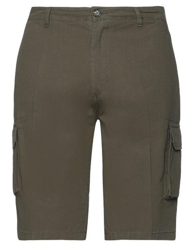 Liu •jo Man Man Shorts & Bermuda Shorts Military Green Size 28 Cotton In Green
