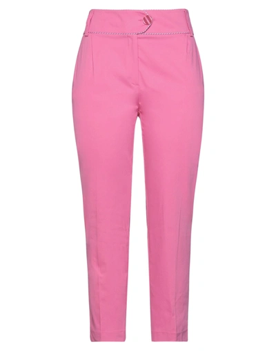 Shop Cristinaeffe Woman Pants Fuchsia Size 6 Cotton, Elastane In Pink