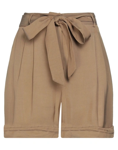 Liu •jo Woman Shorts & Bermuda Shorts Camel Size 10 Viscose In Beige