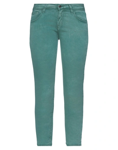 Shop Cycle Woman Cropped Pants Deep Jade Size 27 Lyocell, Cotton, Elastane In Green