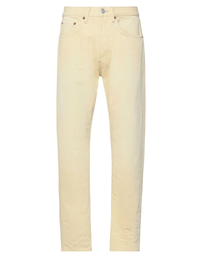 Shop Haikure Man Jeans Ocher Size 33 Cotton In Yellow