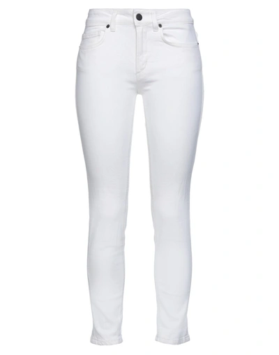 Shop Dondup Woman Jeans White Size 28 Cotton, Elastane