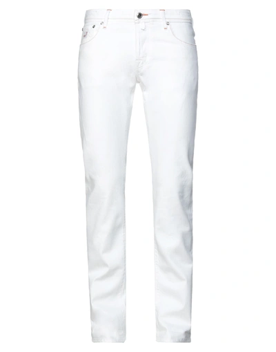 Shop Jacob Cohёn Man Jeans White Size 33 Cotton, Elastane