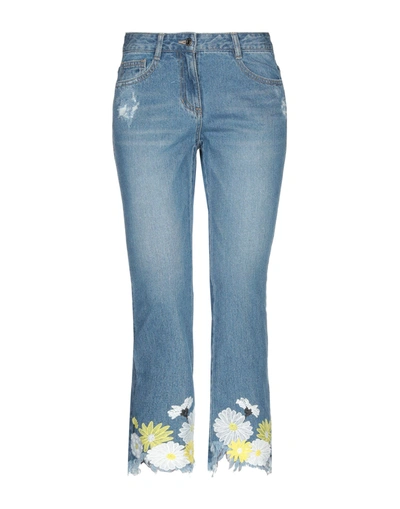 Shop Sjyp Woman Jeans Blue Size Xs Cotton
