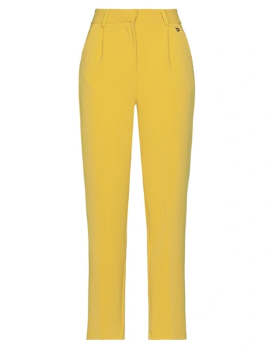 Shop Dixie Woman Pants Ocher Size M Polyester, Viscose, Elastane In Yellow