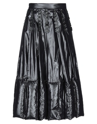 Shop Moncler Woman Midi Skirt Black Size 4 Polyamide, Sheepskin