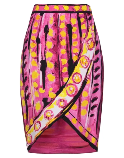 Shop Moschino Woman Midi Skirt Fuchsia Size 12 Viscose In Pink