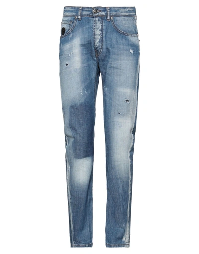 Shop John Richmond Man Denim Pants Blue Size 33 Cotton, Elastane