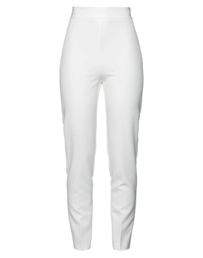Shop Gattinoni Woman Pants White Size 4 Polyester, Elastane