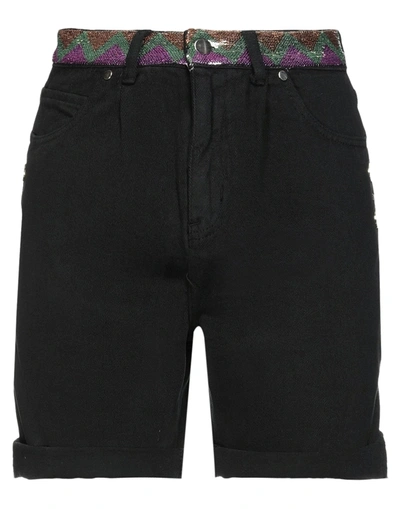 Shop Marçi By Gil Santucci Woman Denim Shorts Black Size Xs Cotton