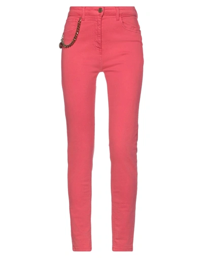 Shop Elisabetta Franchi Woman Jeans Coral Size 30 Cotton, Elastomultiester, Elastane In Red