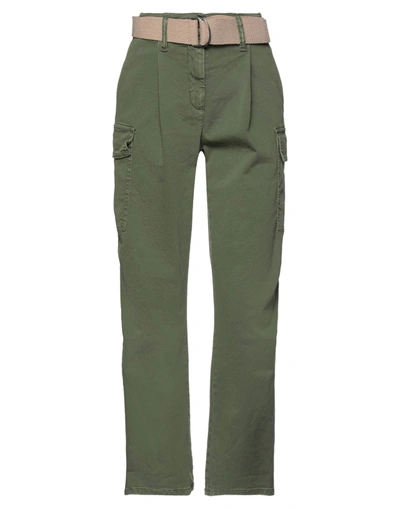 Shop Please Woman Pants Military Green Size Xs Cotton, Elastane
