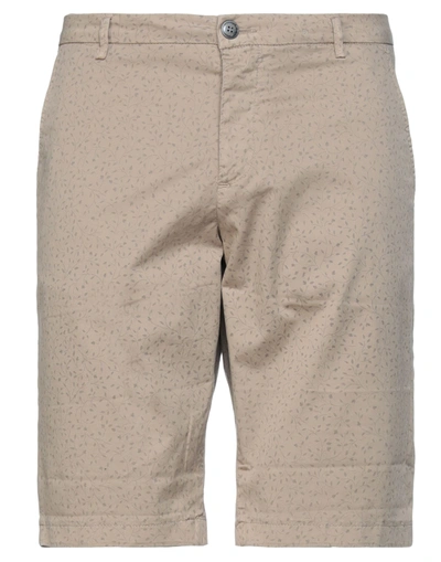 Shop Camouflage Ar And J. Man Shorts & Bermuda Shorts Beige Size 33 Cotton, Elastane