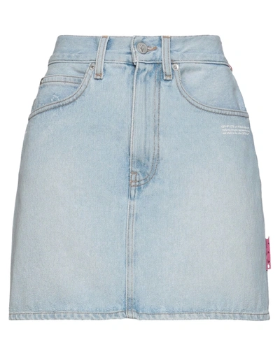 Shop Off-white Woman Denim Skirt Blue Size 2 Cotton