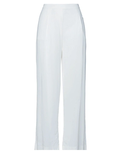 Shop Clips Woman Pants White Size 8 Viscose, Elastane