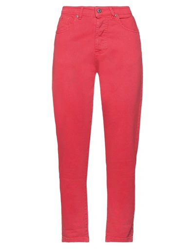 Shop Souvenir Woman Pants Red Size M Cotton, Elastane