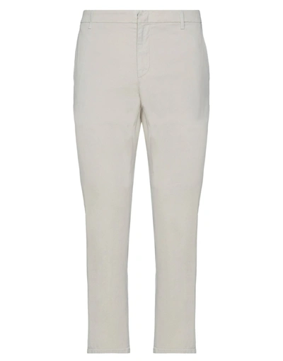 Shop Dondup Man Pants Ivory Size 34 Cotton, Lyocell, Elastane In White