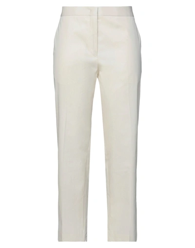 Shop Jil Sander Woman Pants Ivory Size 6 Cotton In White