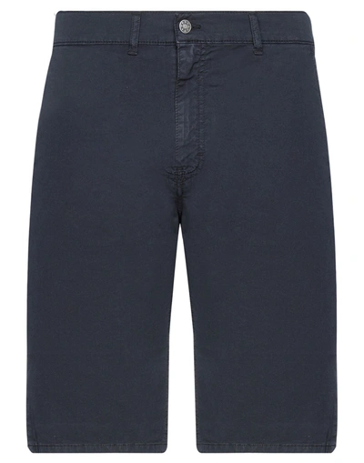 Shop Daniele Alessandrini Homme Man Shorts & Bermuda Shorts Midnight Blue Size 31 Cotton, Elastane