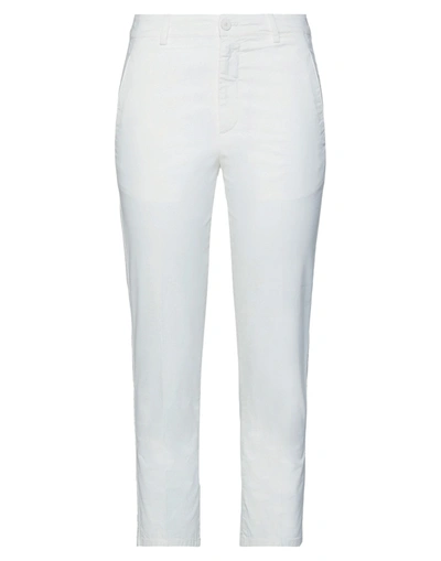 Shop Dondup Woman Pants White Size 25 Cotton, Elastane