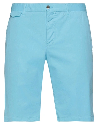 Shop Pt Torino Man Shorts & Bermuda Shorts Sky Blue Size 44 Cotton, Elastane