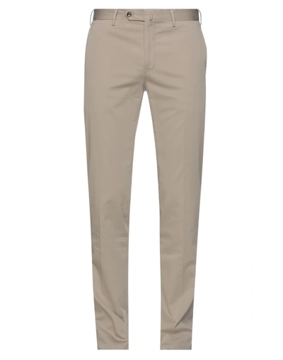 Shop Pt Torino Man Pants Beige Size 42 Cotton, Silk, Elastane