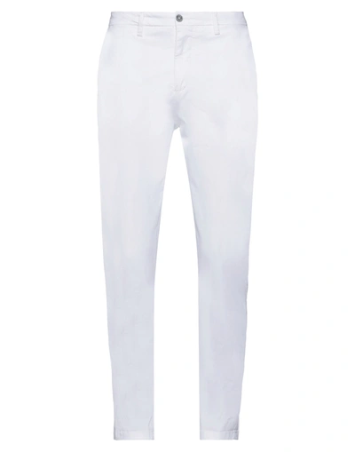 Shop Eredi Del Duca Man Pants White Size 30 Cotton, Elastane