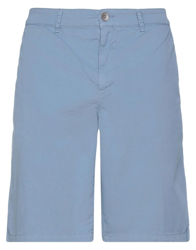 Shop Brooksfield Man Shorts & Bermuda Shorts Slate Blue Size 40 Cotton, Elastane